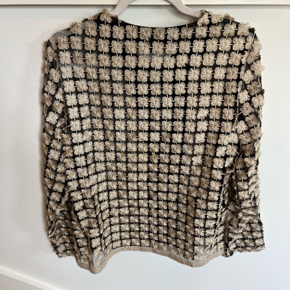 Weavs Gold and Black Shiny Embroidered Jacket Womens Size Medium - Picture 7 of 9